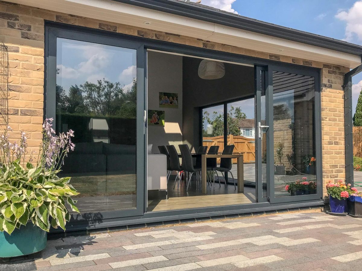 Aluminium patio doors in a Worcestershire home